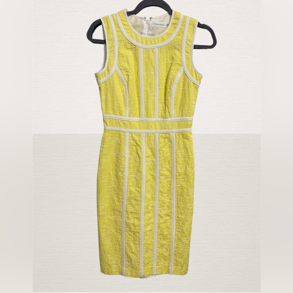 Elegant Yellow Sleeveless Dress